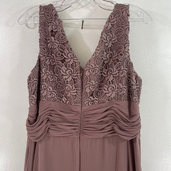 PATRA NWOT New Women's Plus Size 16 Evening Gown Mauve Pink w/ Lace Shell Long - Picture 8 of 16